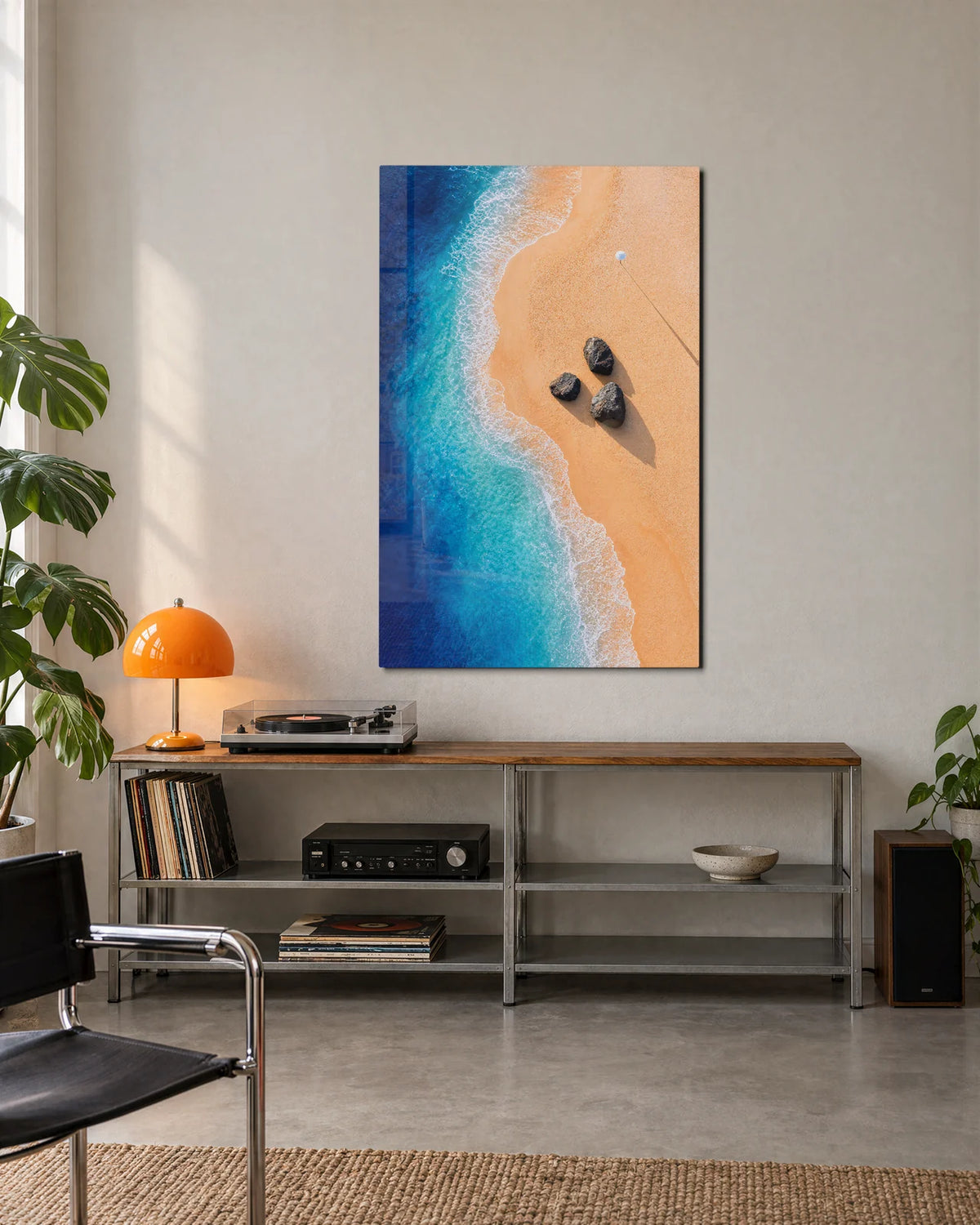 One Umbrella Three Rocks — shown in a living space