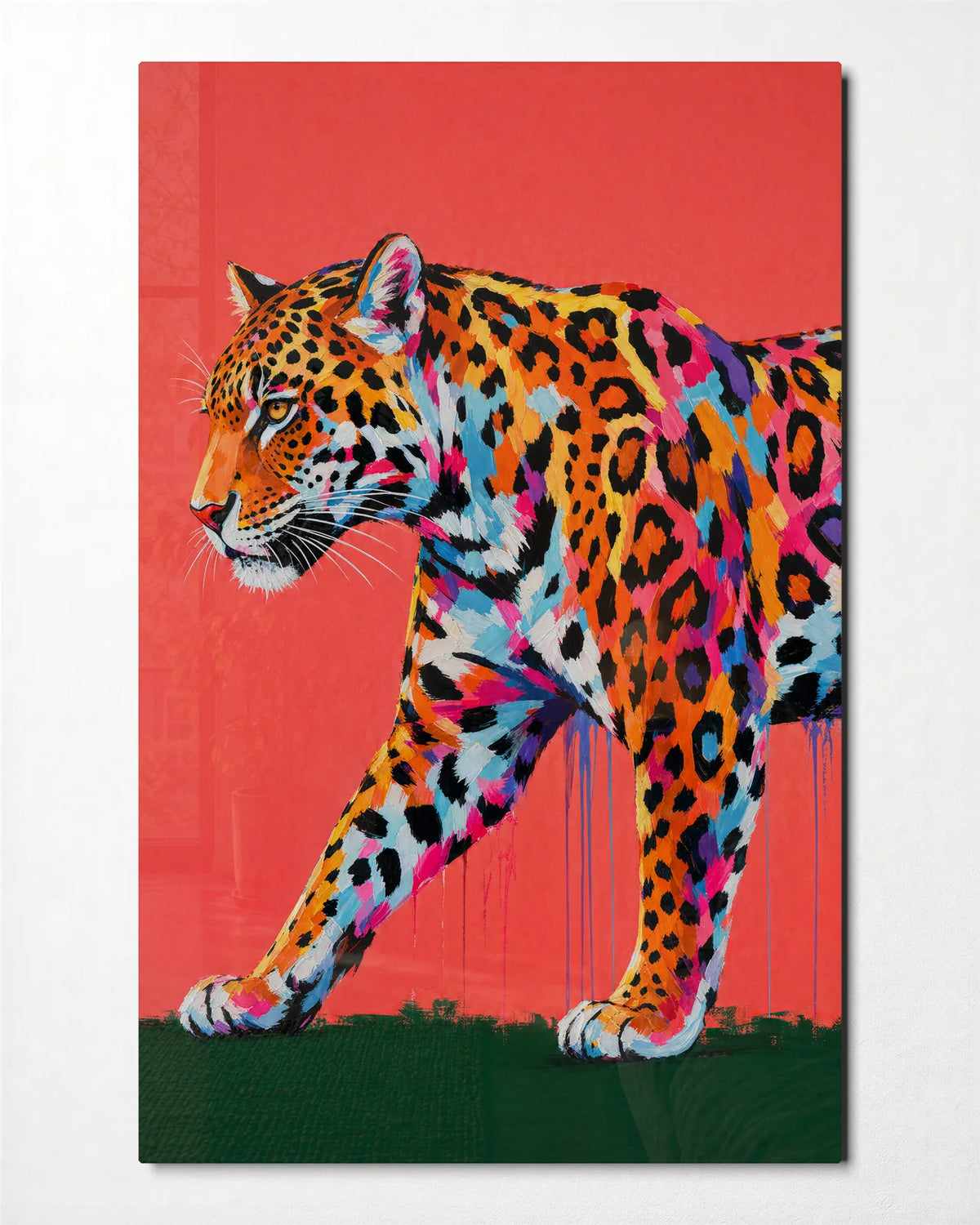 Coral Catwalk — front view of glass wall art