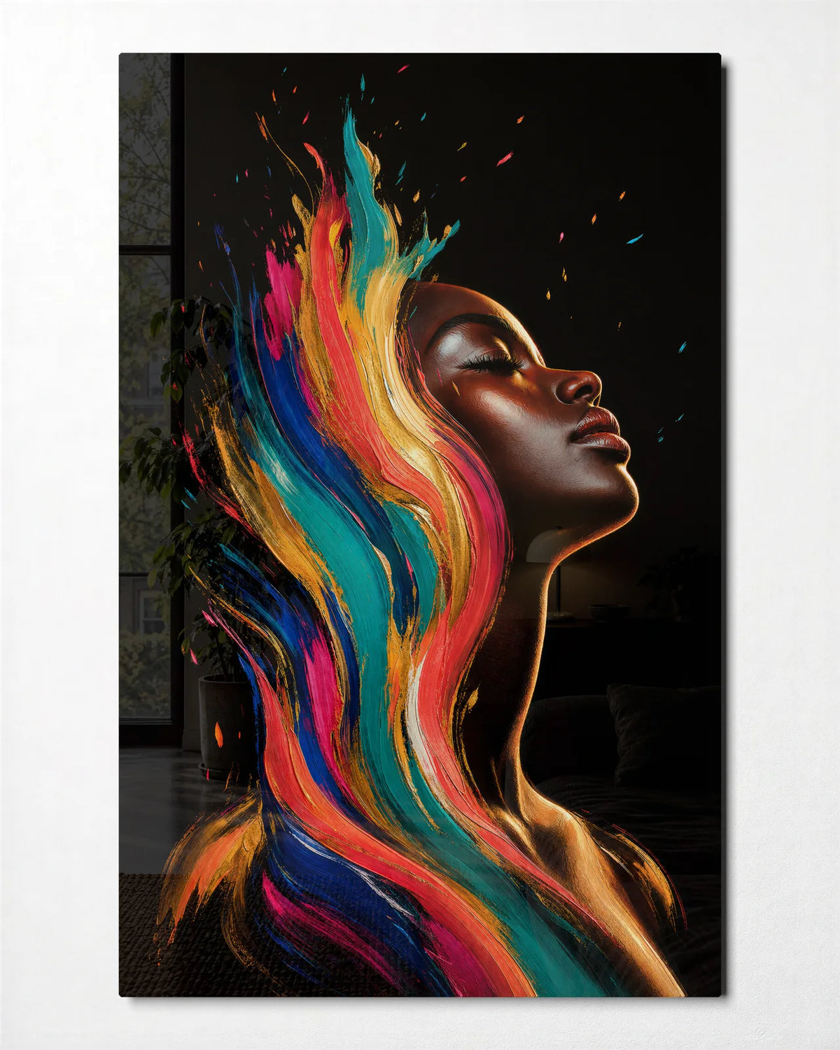 Colour in Profile — front view of glass wall art