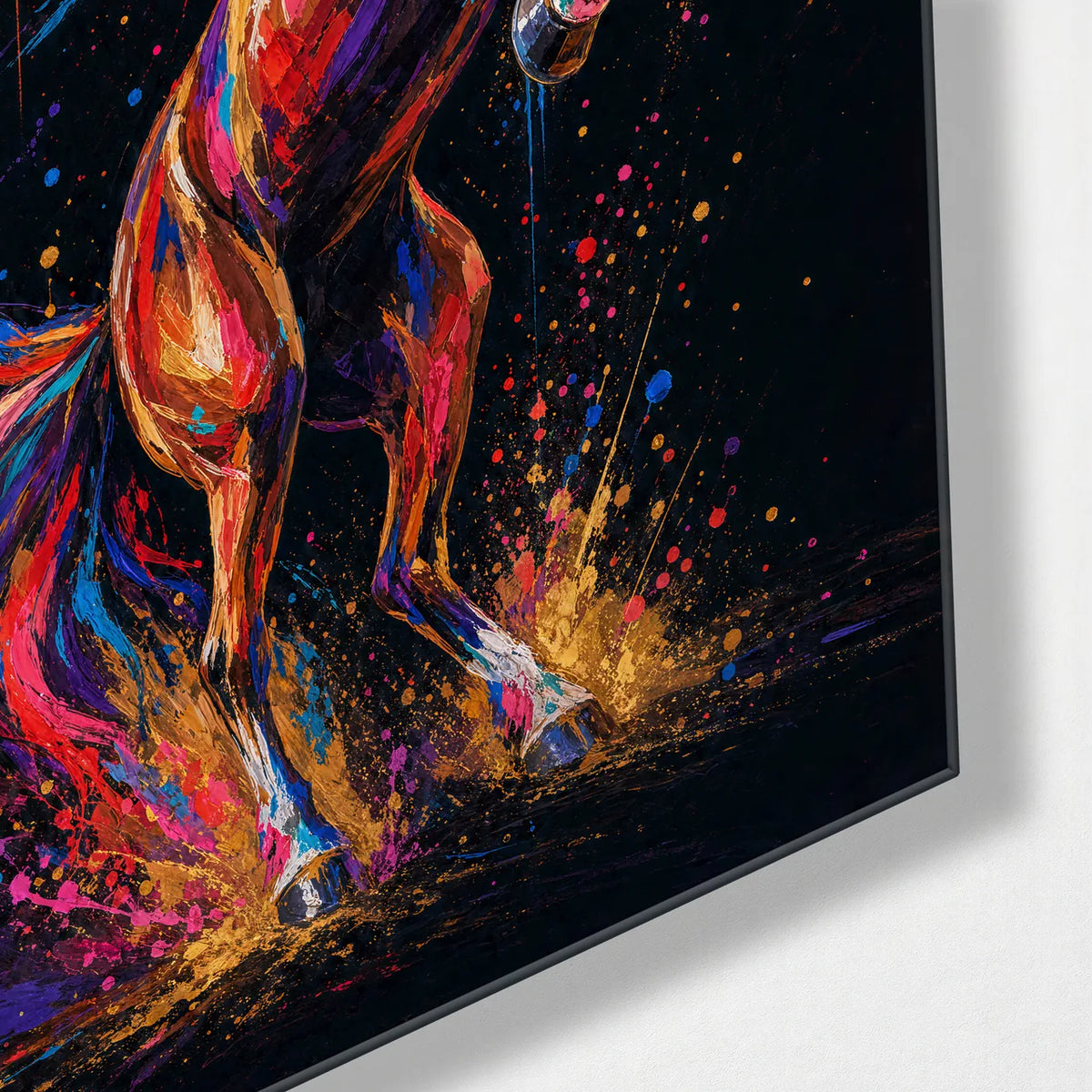 Colour at a Gallop — corner detail of glass wall art