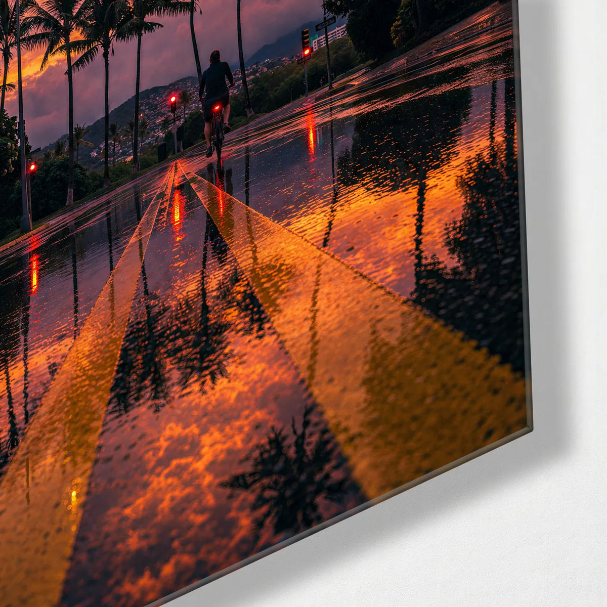 After the Tropical Rain — corner detail of glass wall art