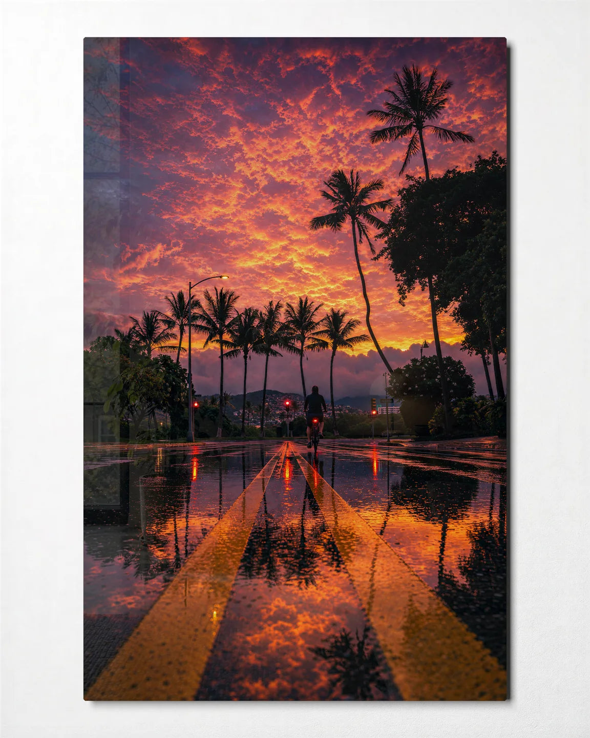 After the Tropical Rain — front view of glass wall art