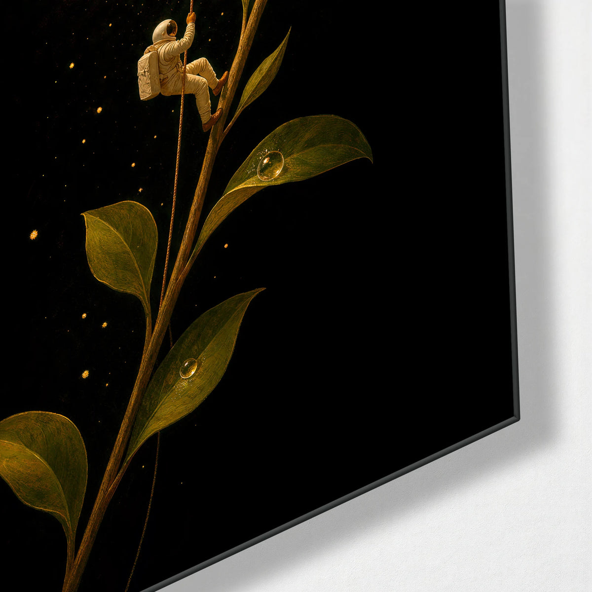 Little Climber — corner detail of glass wall art