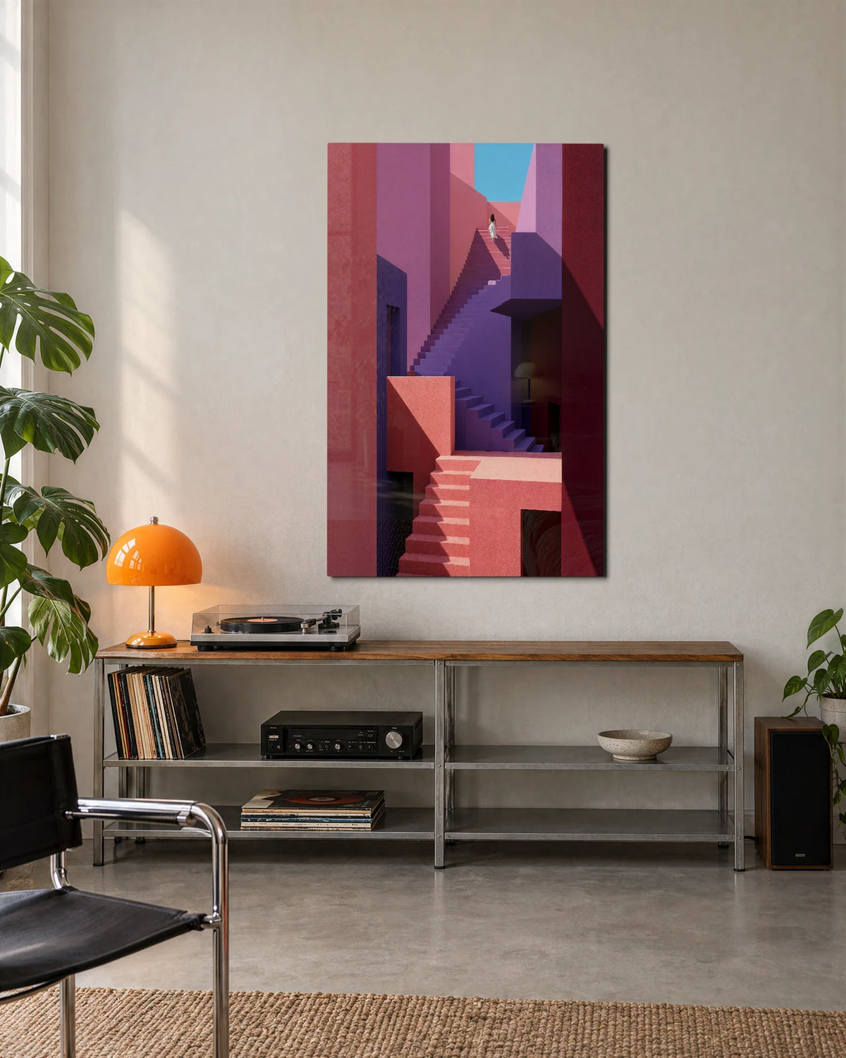 Pink Stairway — shown in a living space