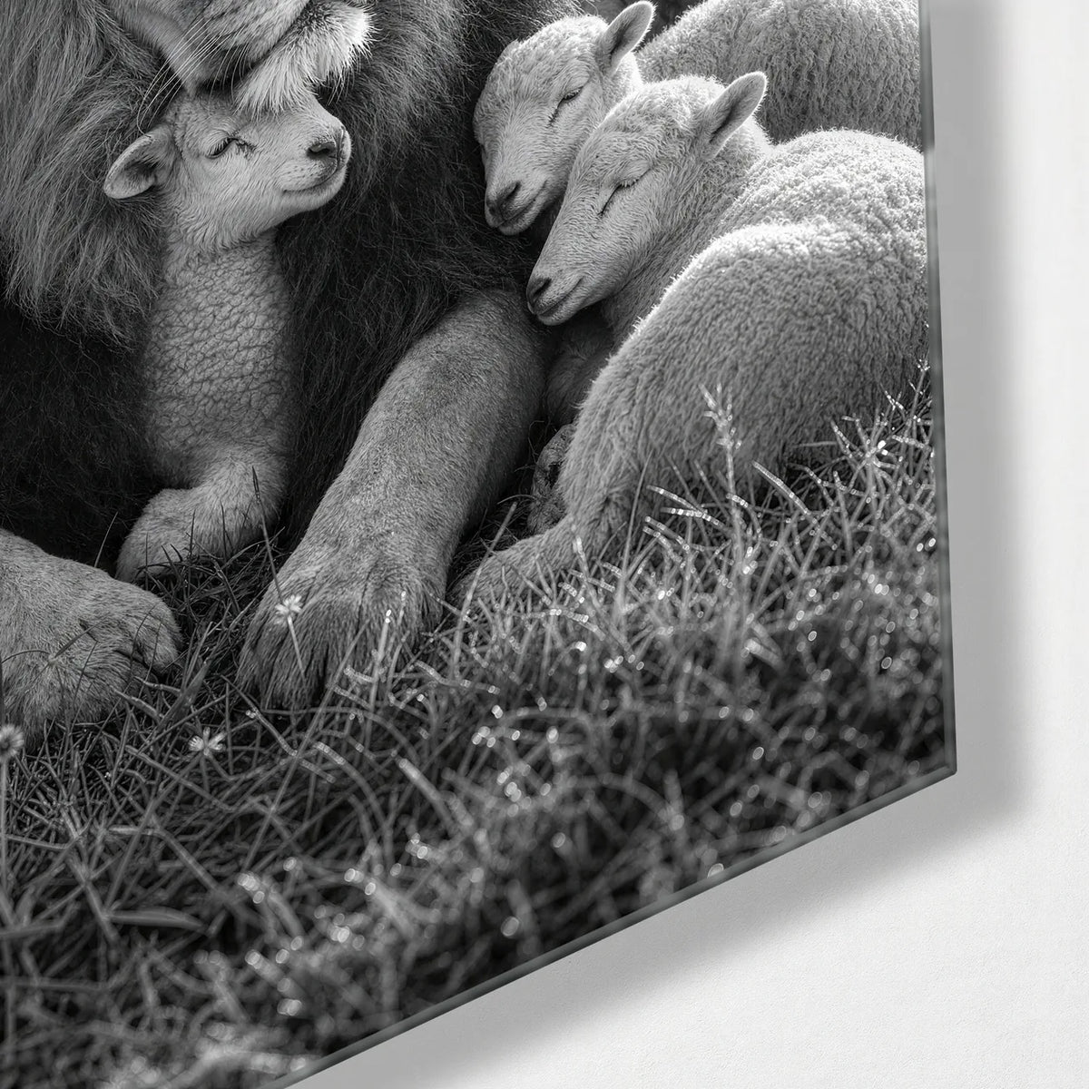Gentle Company — corner detail of glass wall art