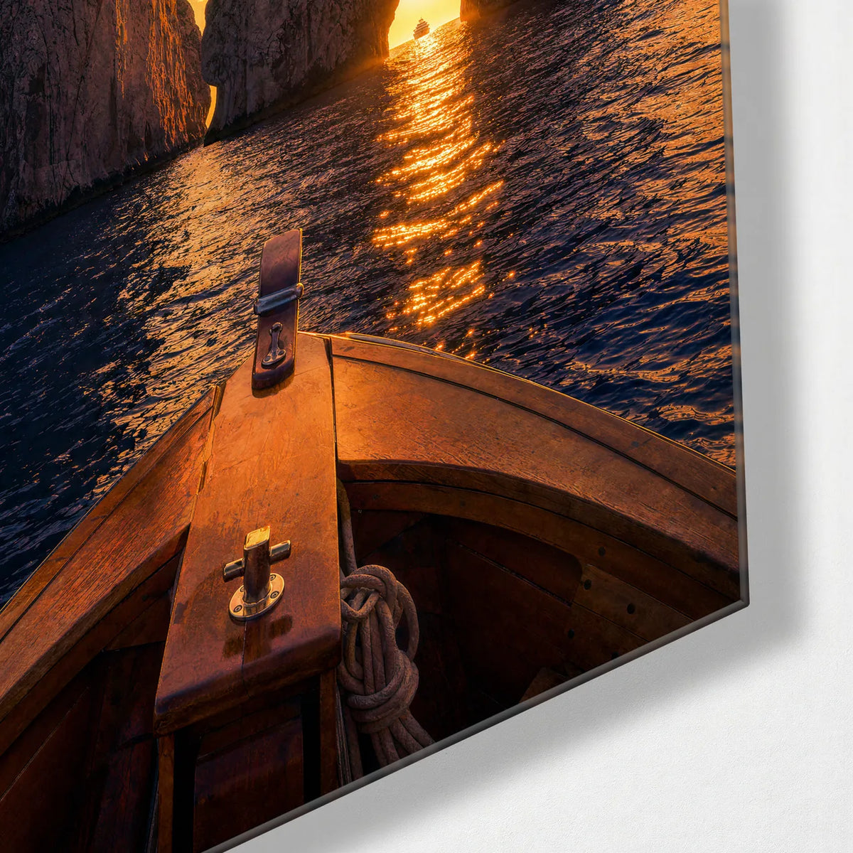 Through the Golden Arch — corner detail of glass wall art