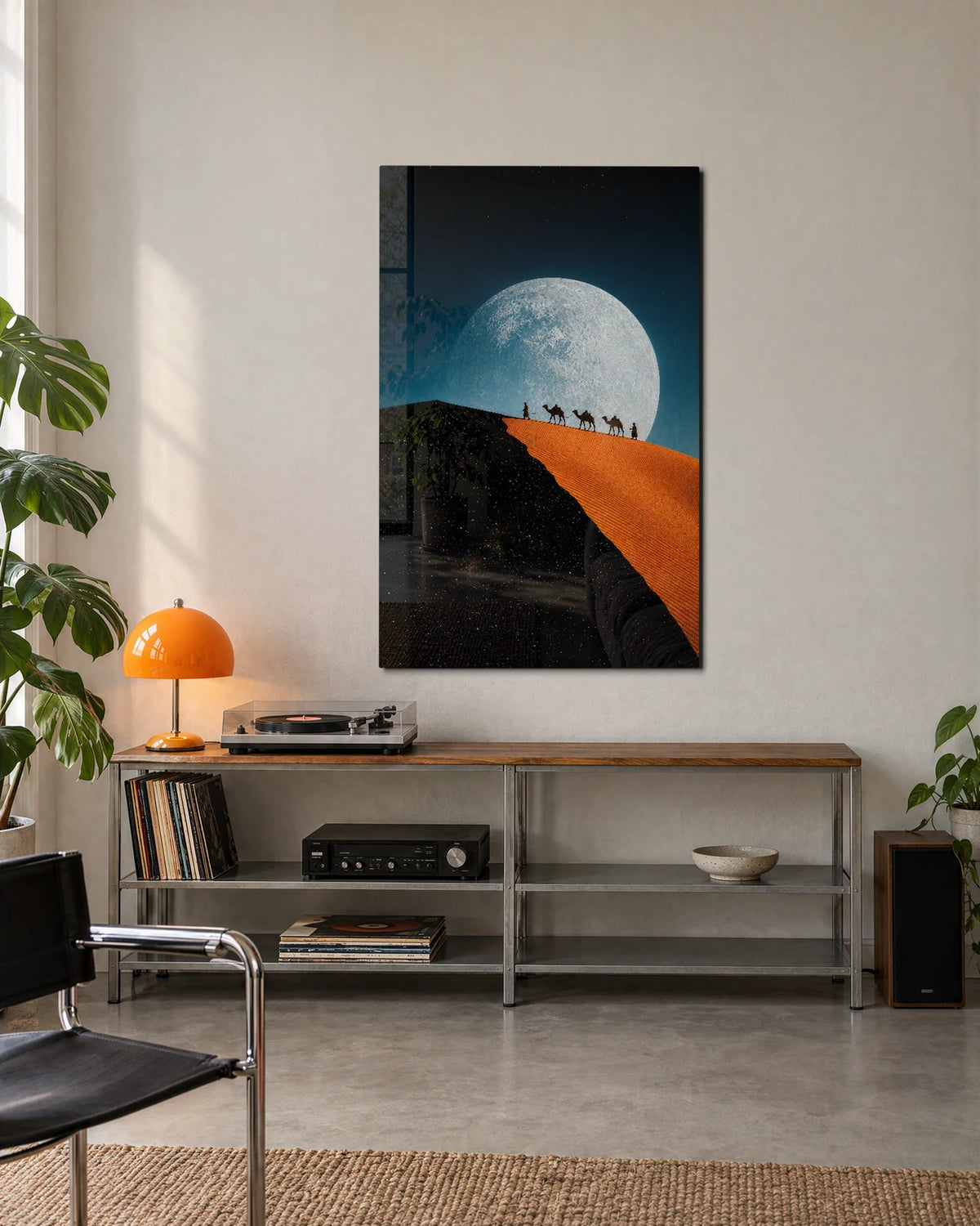 Caravan under the Moon — shown in a living space