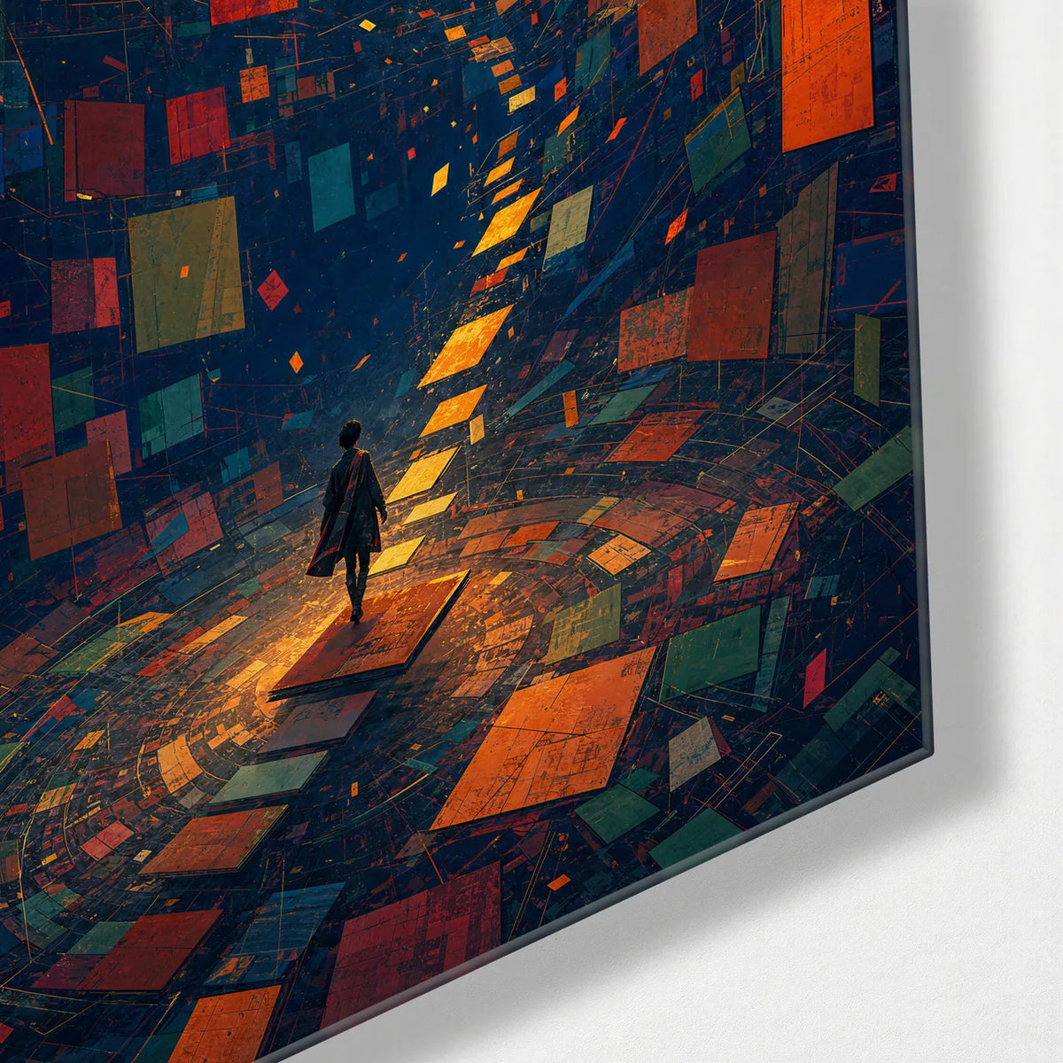 A Window in Colour — corner detail of glass wall art