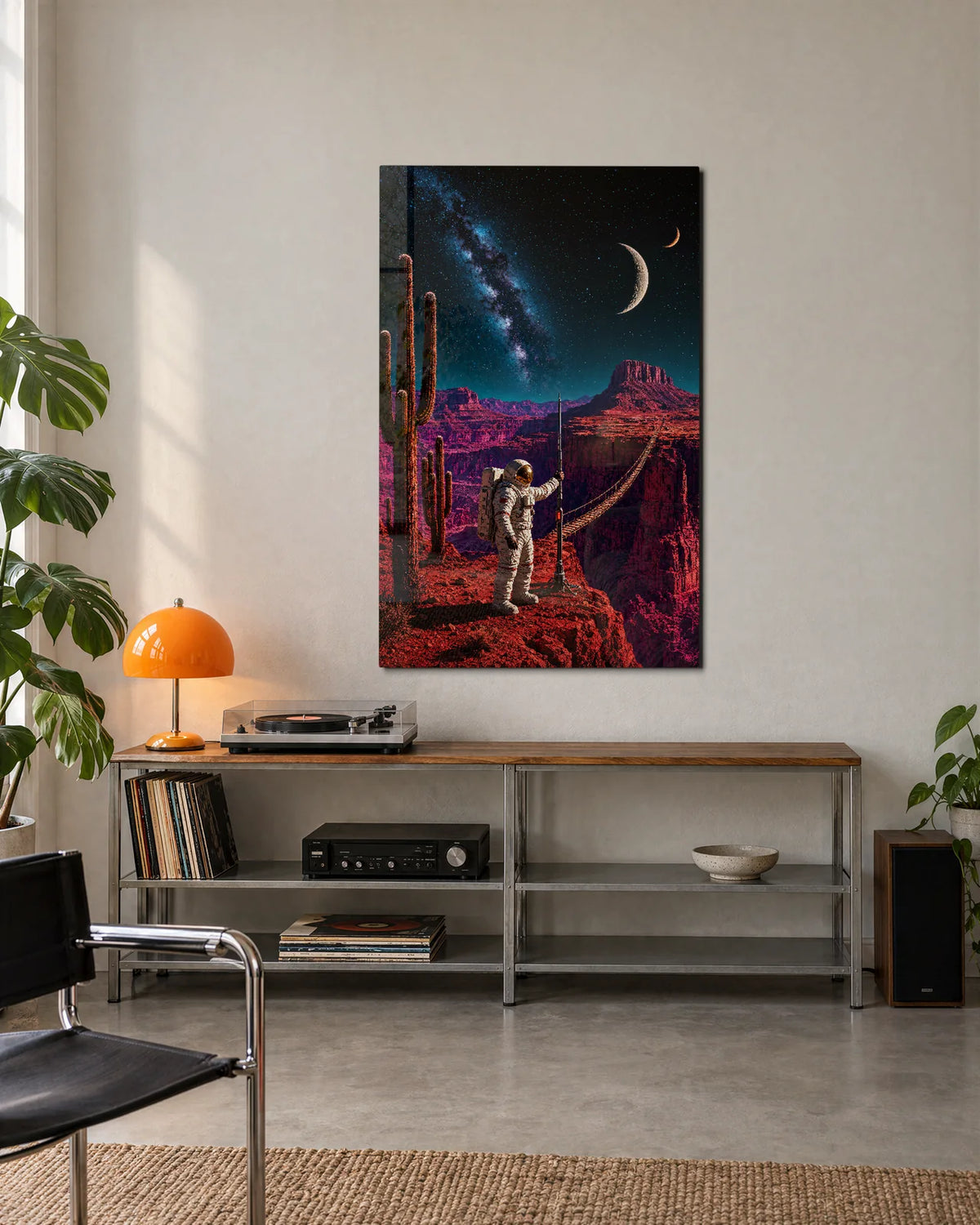 One Step into Space — shown in a living space