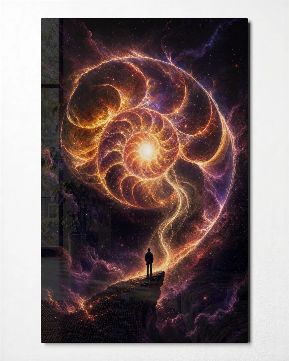 At the Spiral — front view of glass wall art