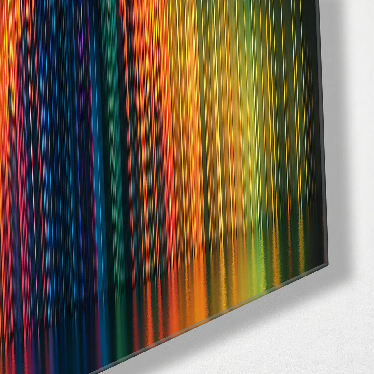 Lines after Dark — corner detail of glass wall art