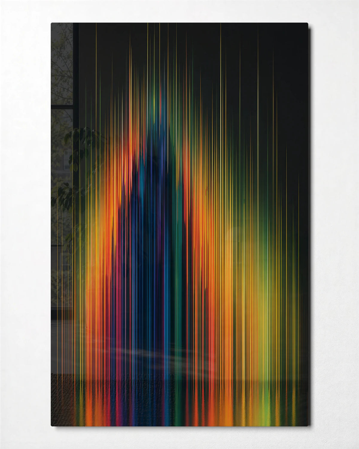 Lines after Dark — front view of glass wall art