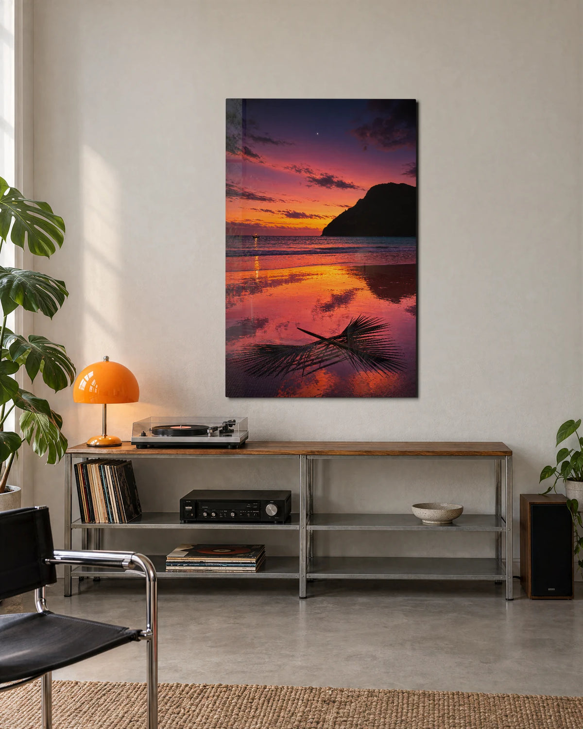 Palm at Sunset — shown in a living space