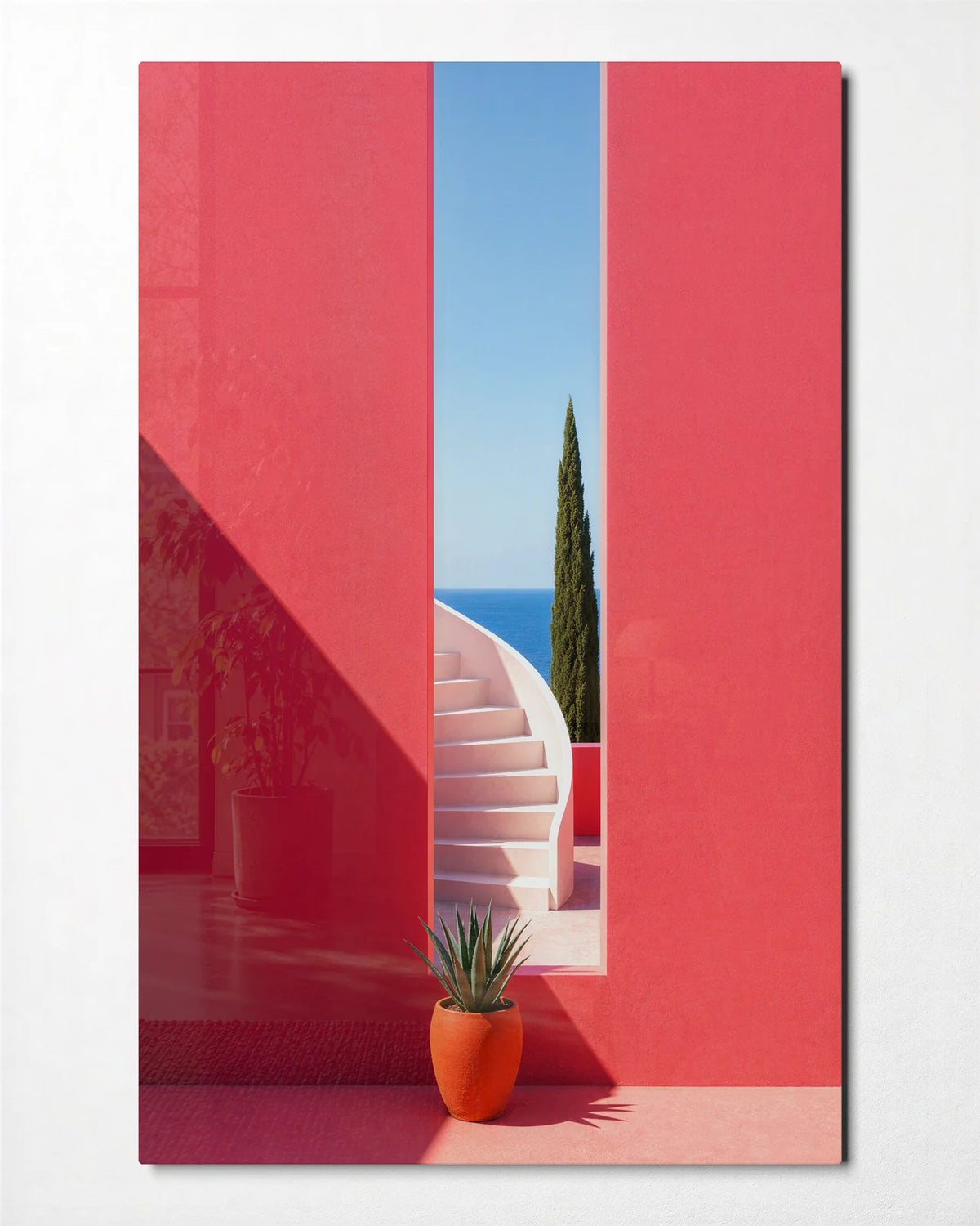A Window to Blue — front view of glass wall art