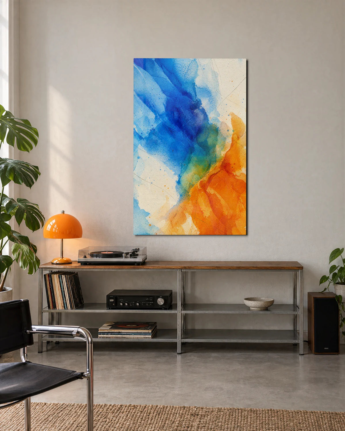 Blue Meets Orange — shown in a living space