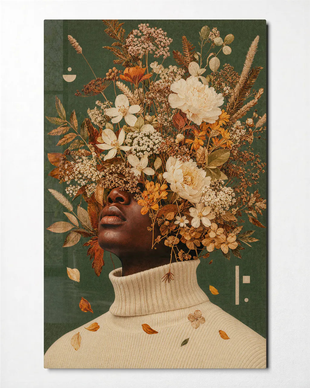 Flowers on My Mind — front view of glass wall art