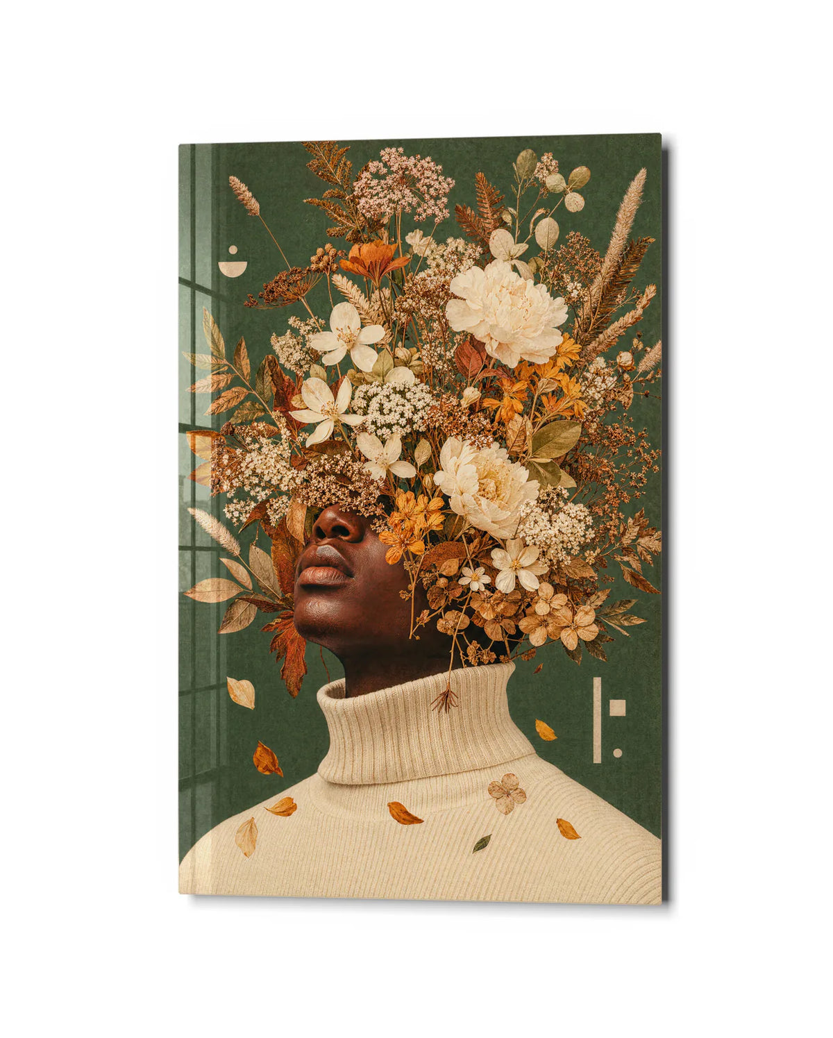Flowers on My Mind — studio view of glass wall art