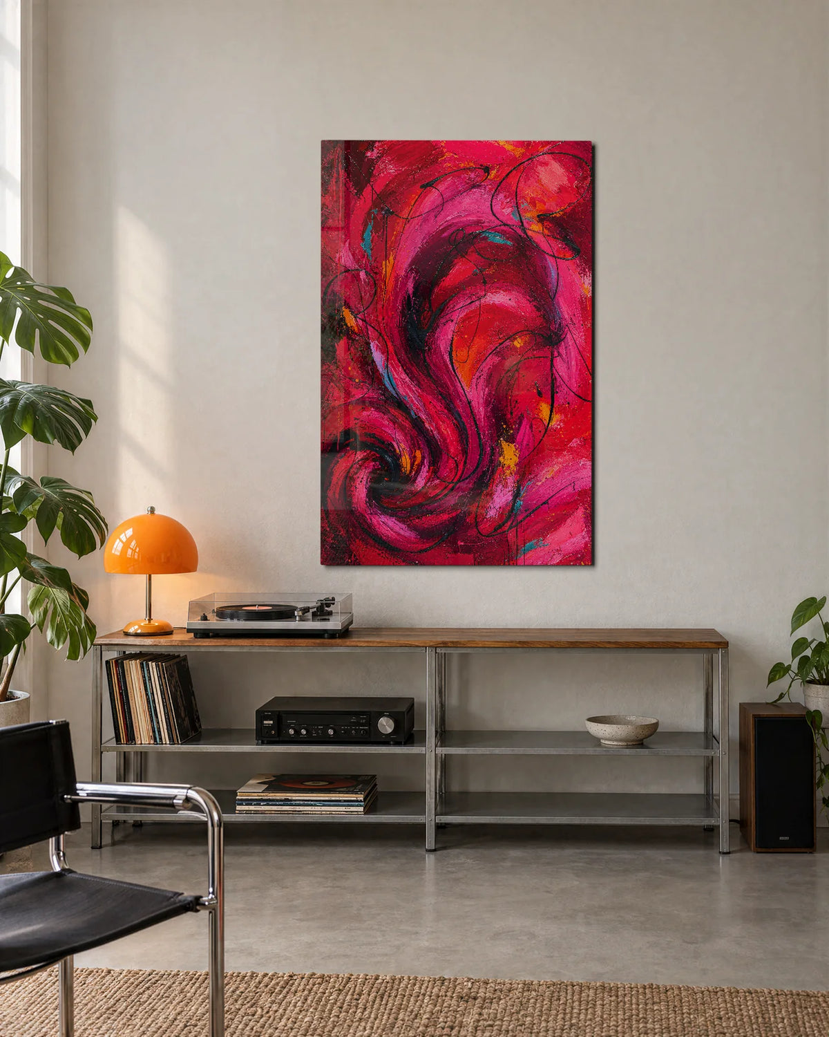 Red in Motion — shown in a living space