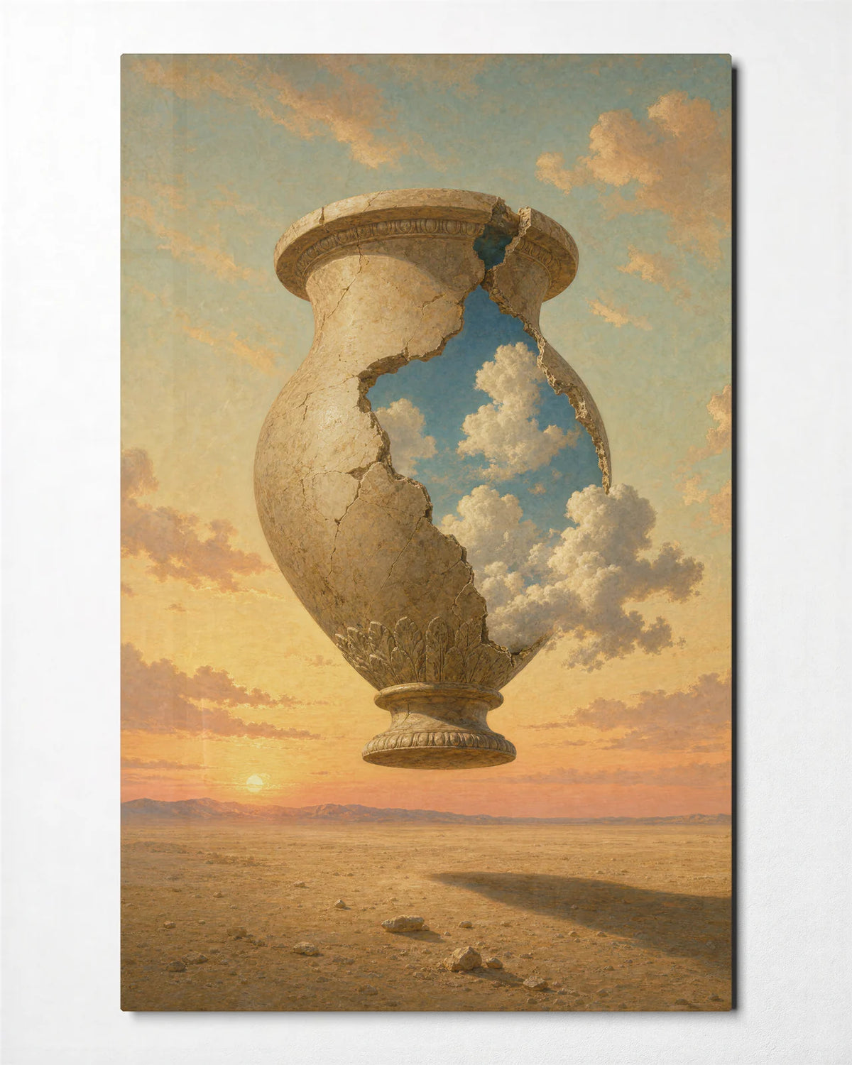 A Vessel for Clouds — front view of glass wall art