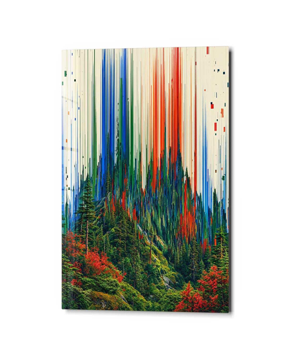 Forest into Colour — studio view of glass wall art