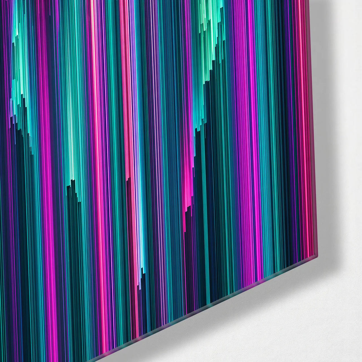 Northern Signal — corner detail of glass wall art
