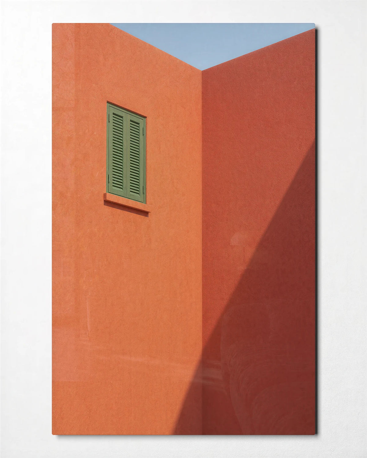 Shutter in Sunlight — front view of glass wall art