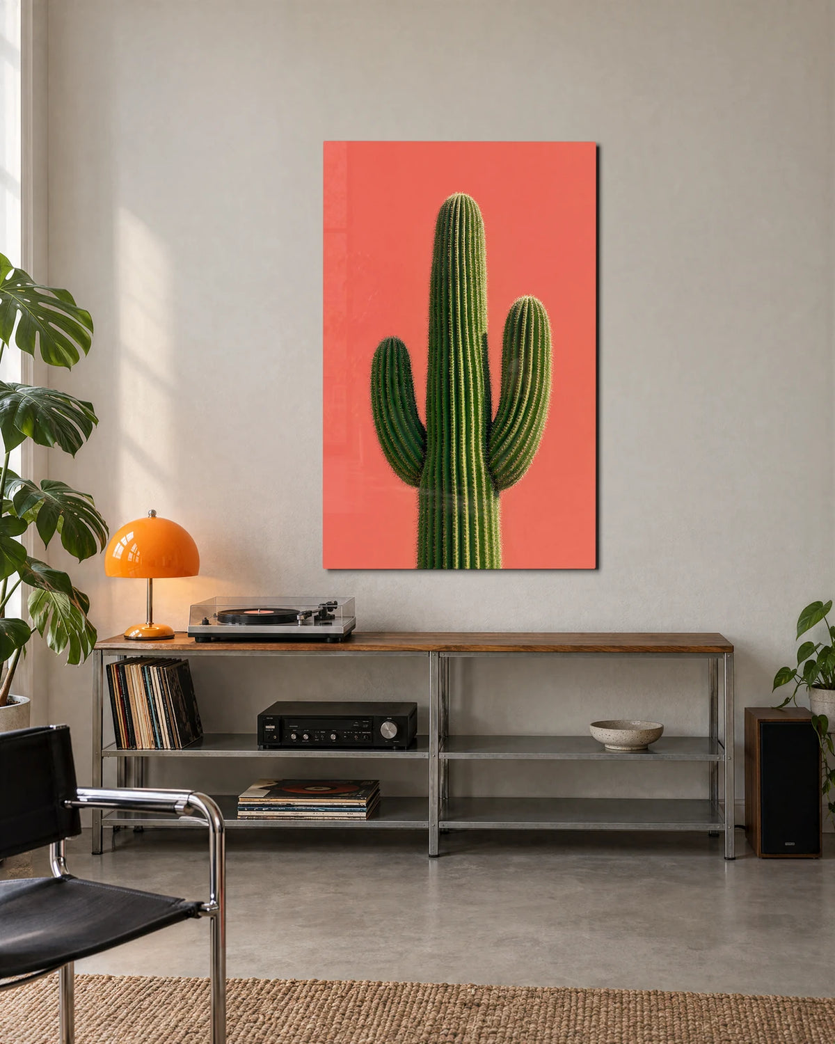Cactus in Coral — shown in a living space