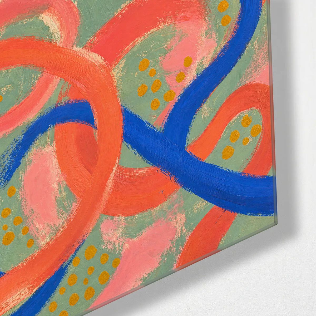 Loops for the Day — corner detail of glass wall art