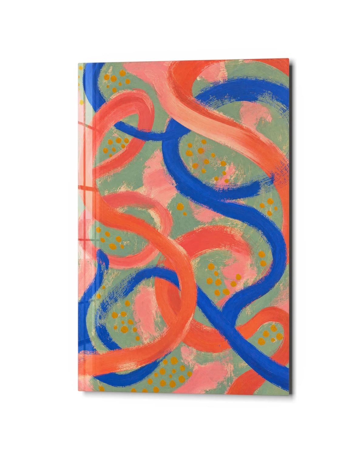 Loops for the Day — studio view of glass wall art