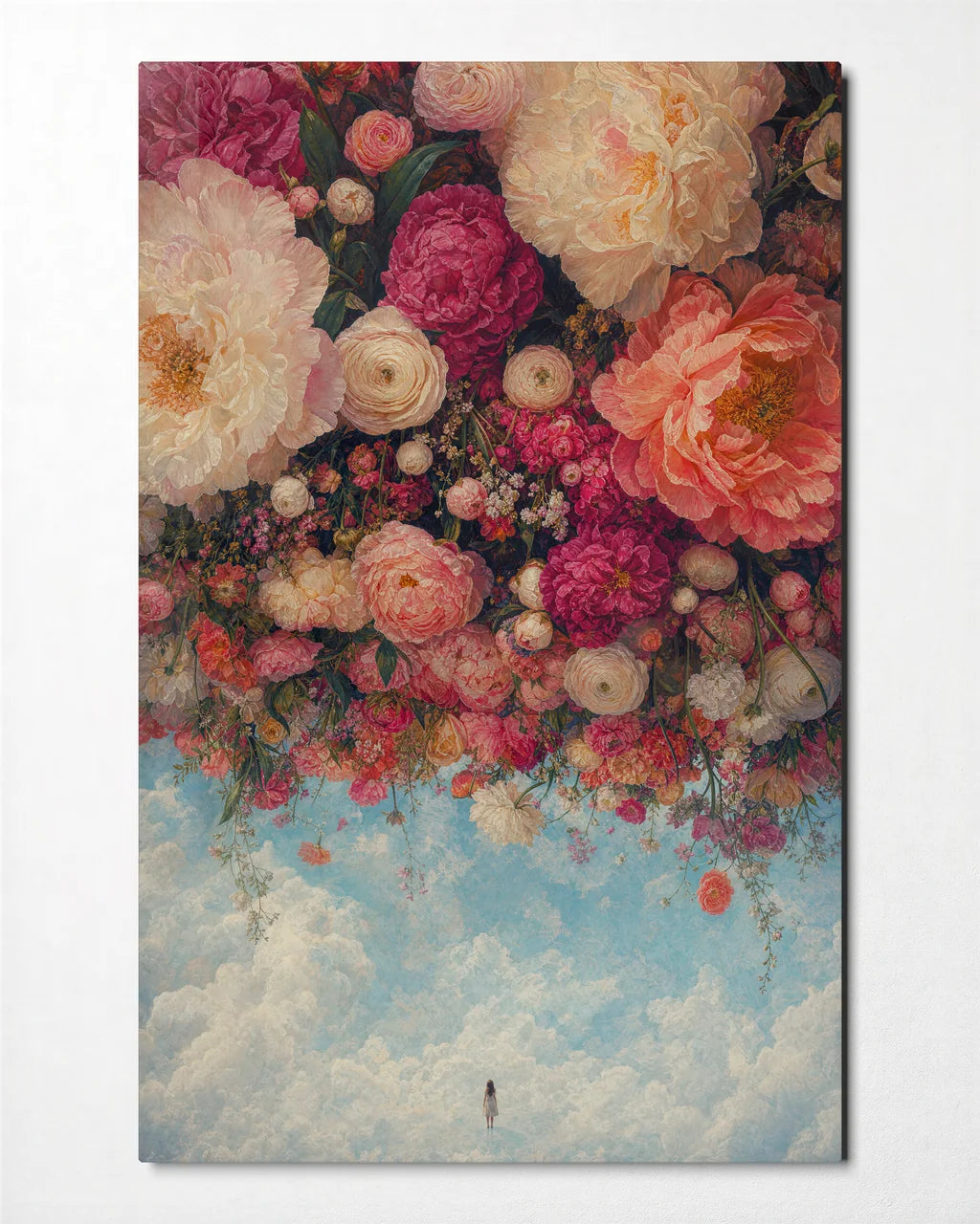 Under a Flower Sky — front view of glass wall art