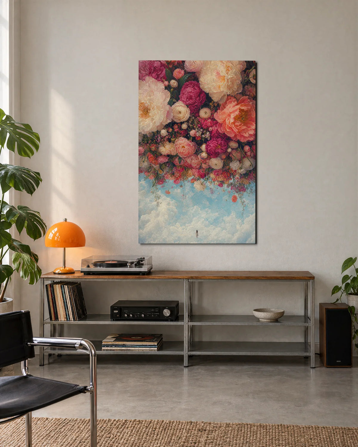 Under a Flower Sky — shown in a living space
