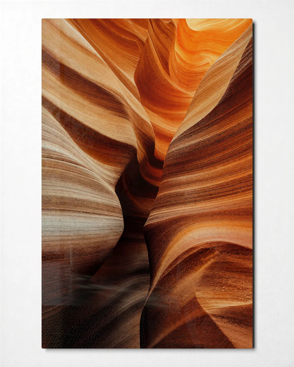 Sandstone Fold — front view of glass wall art