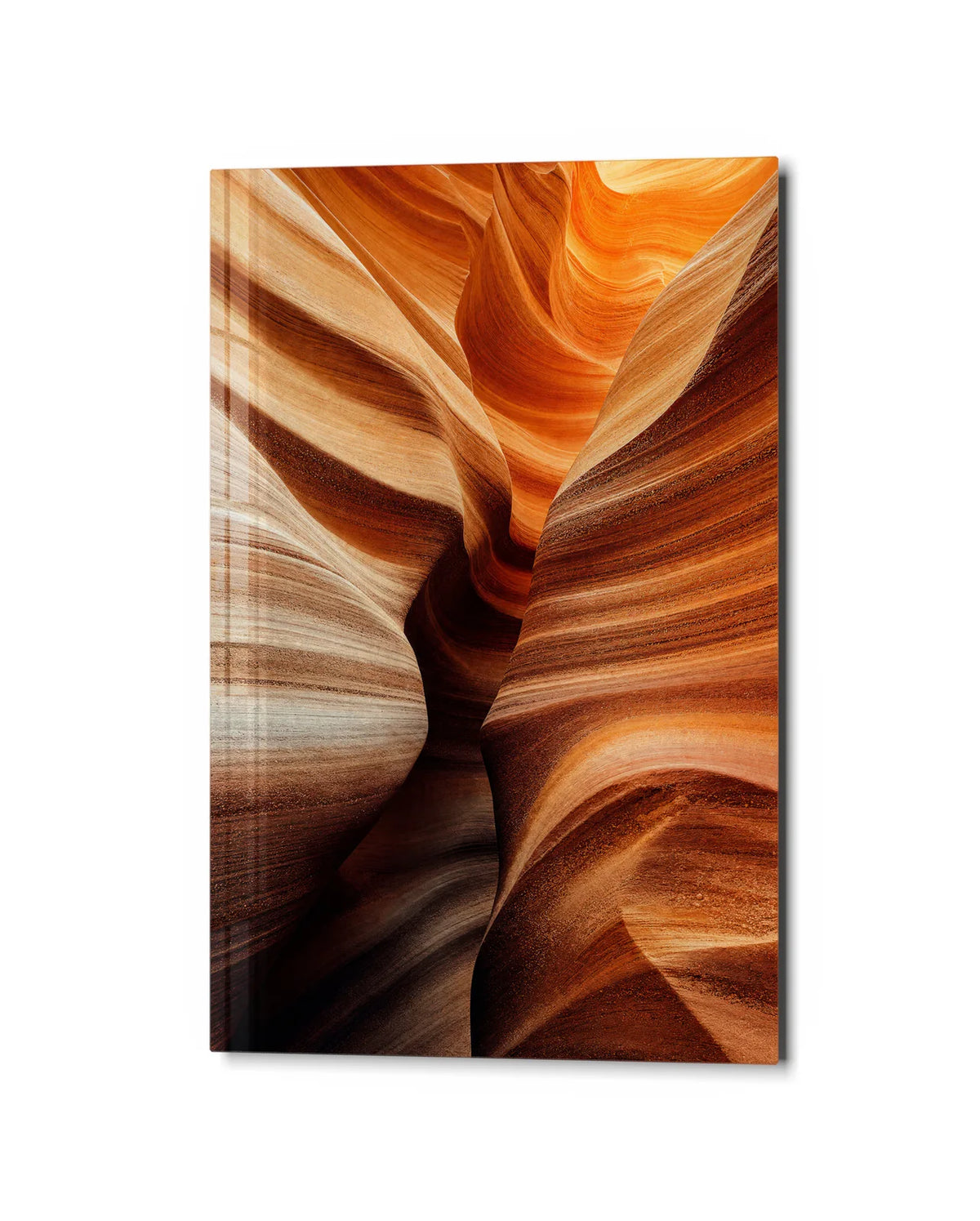 Sandstone Fold — studio view of glass wall art