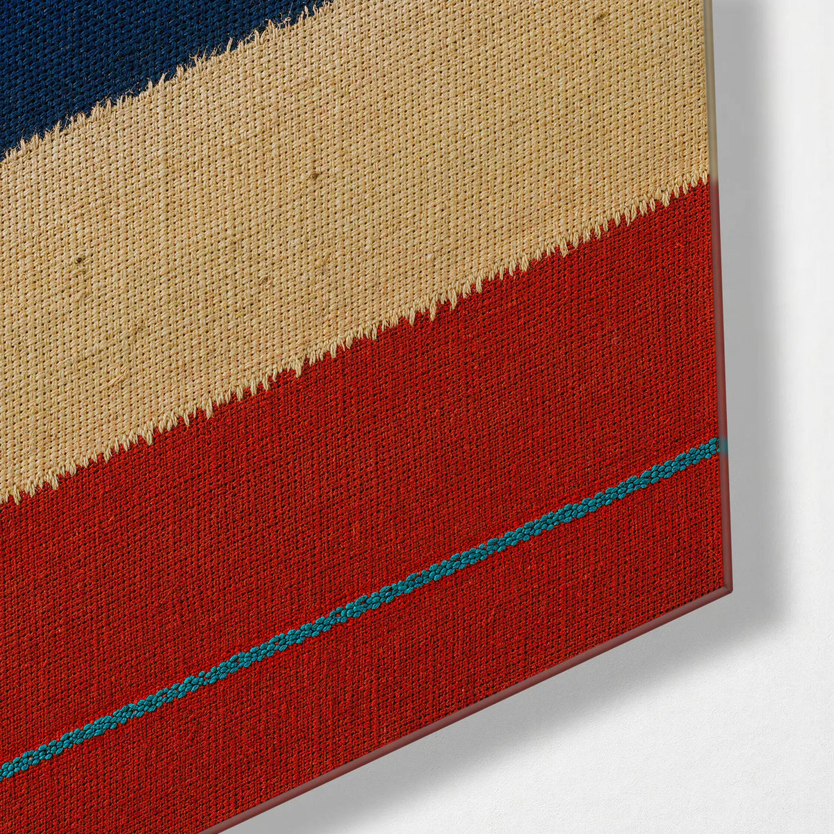 Bands of Texture — corner detail of glass wall art