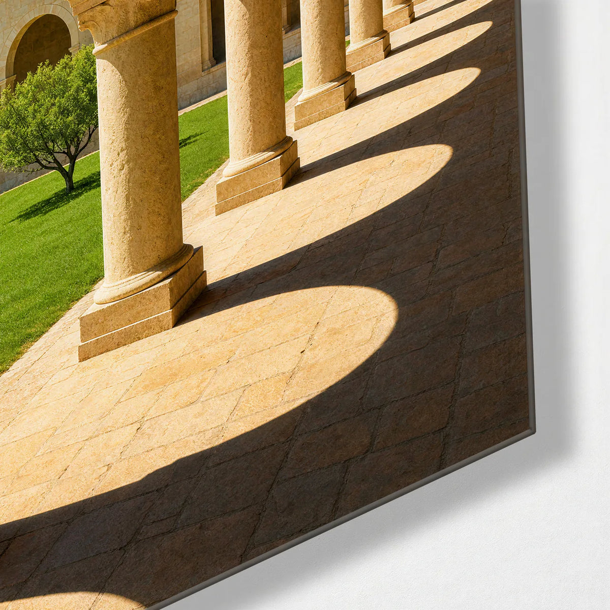 Light through the Arches — corner detail of glass wall art