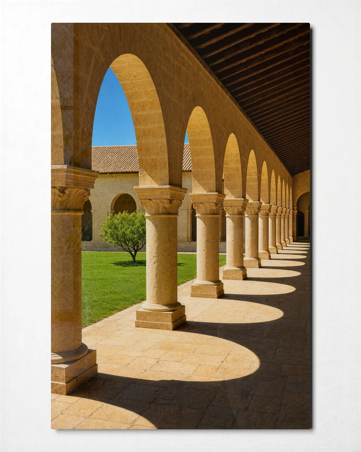Light through the Arches — front view of glass wall art