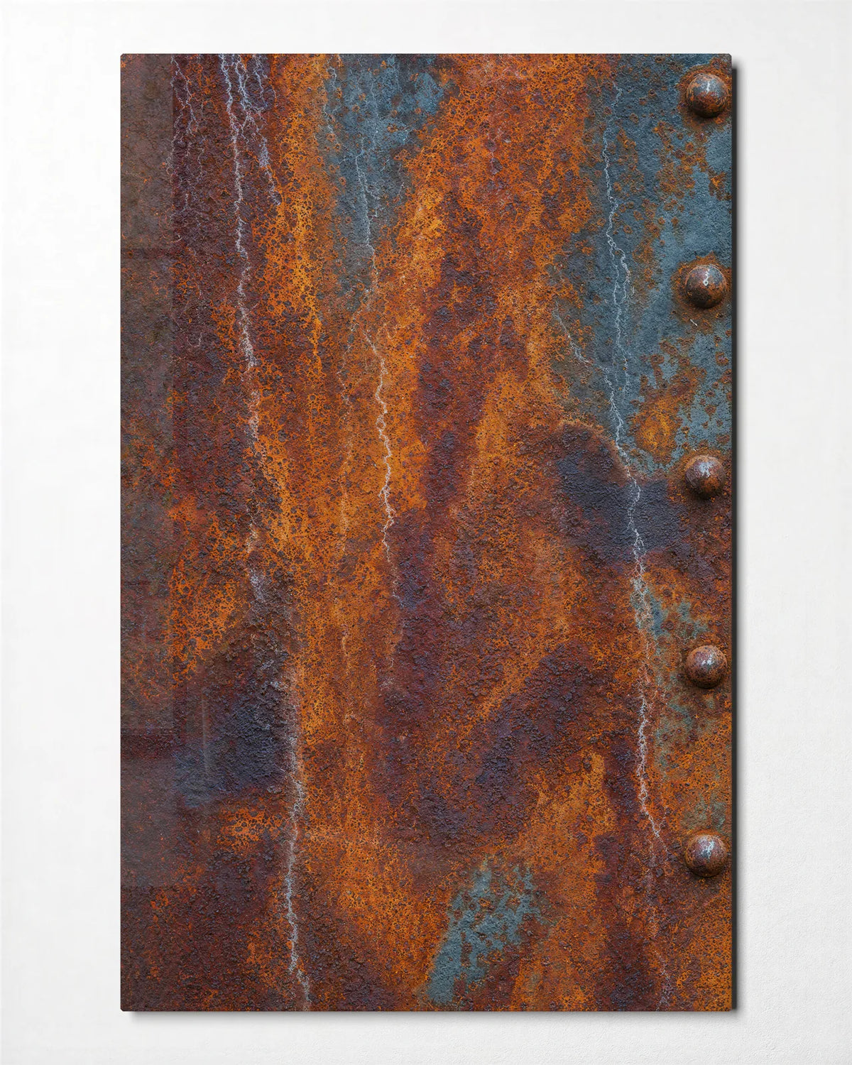 Weathered Orange — front view of glass wall art