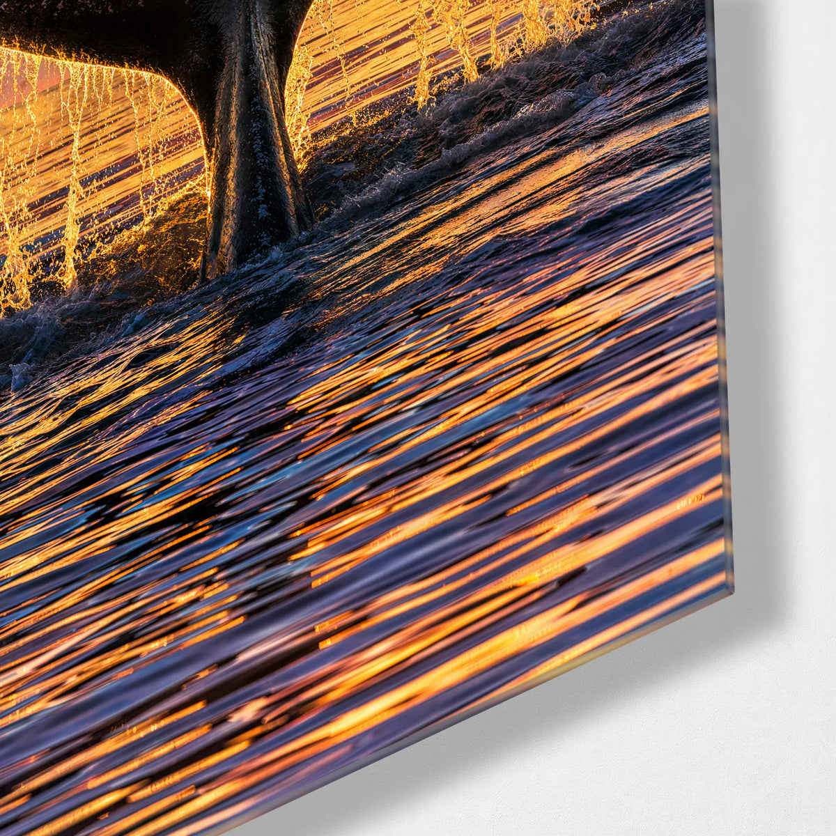 Last Glimpse — corner detail of glass wall art
