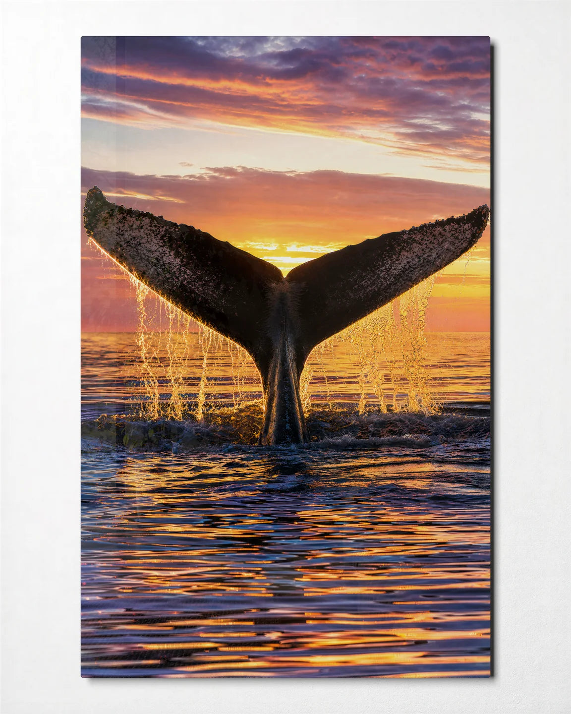 Last Glimpse — front view of glass wall art