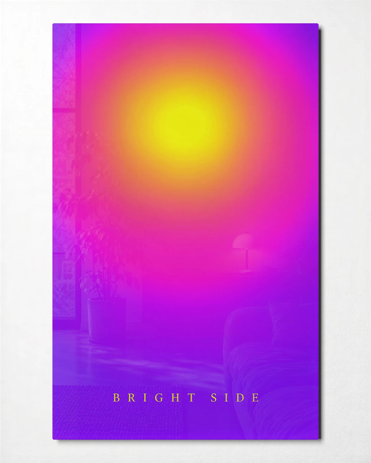 Bright Side — front view of glass wall art