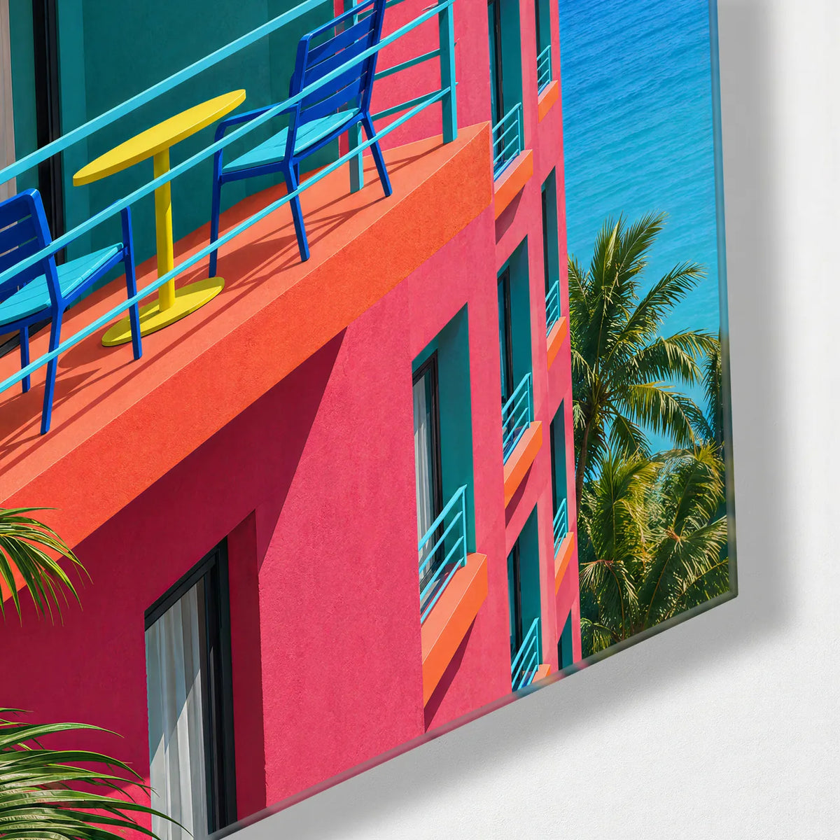 Room for the Sea — corner detail of glass wall art