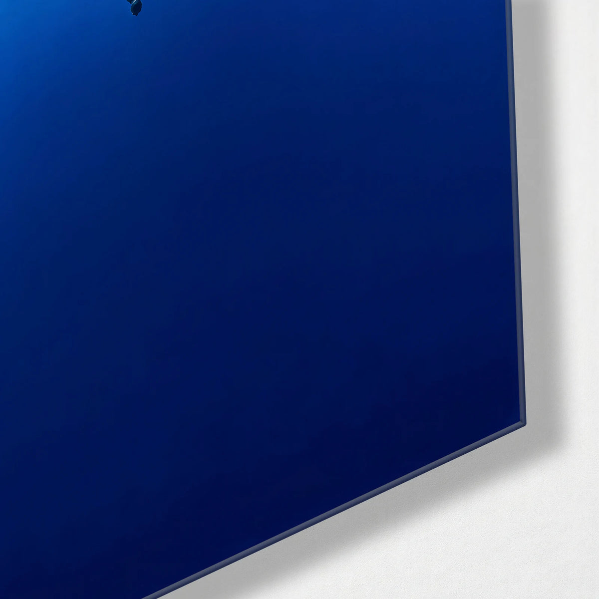 Into the Blue — corner detail of glass wall art