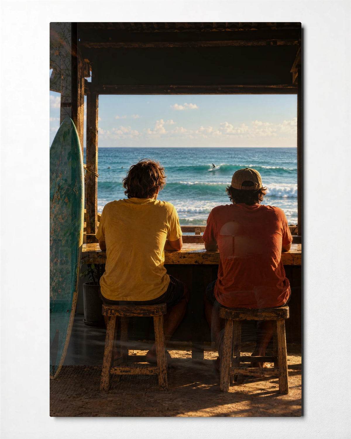 Front Row to the Sea — front view of glass wall art