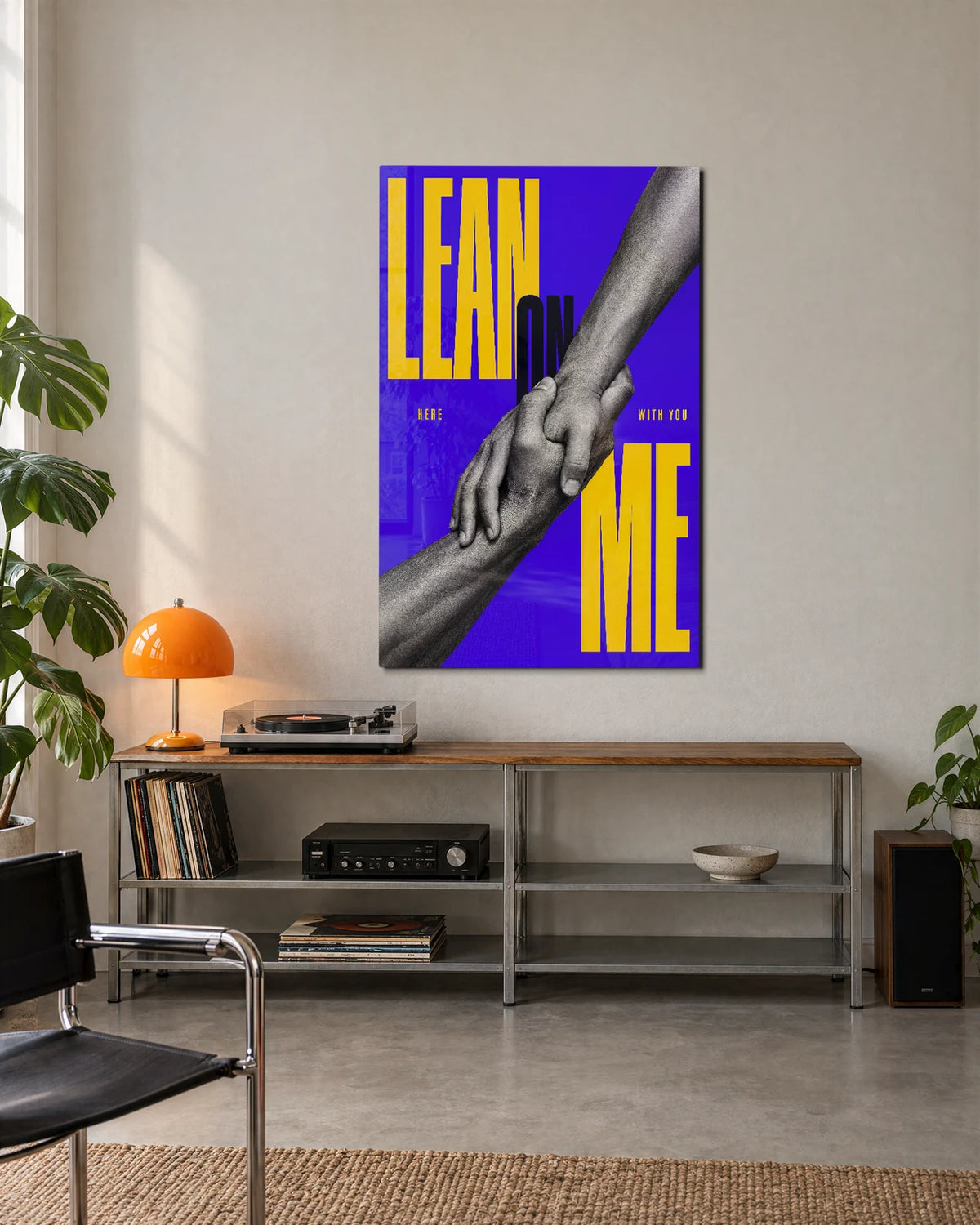 Lean on Me — shown in a living space