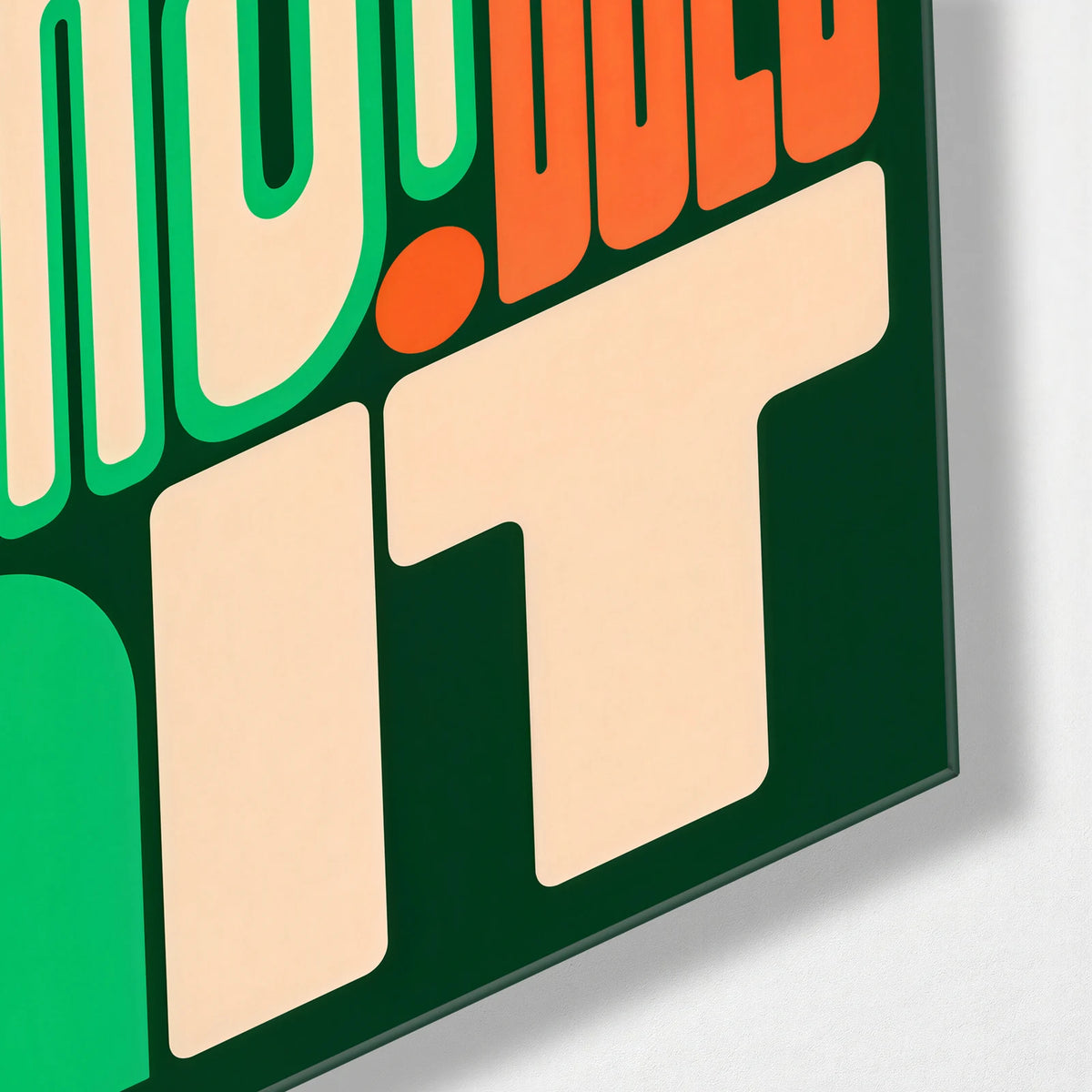 Easy Does It — corner detail of glass wall art