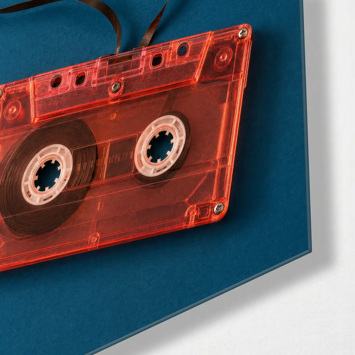 Tape with a Heart — corner detail of glass wall art