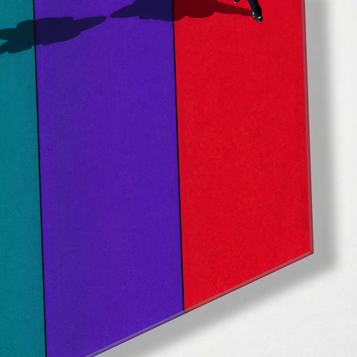 Crossing Colour — corner detail of glass wall art