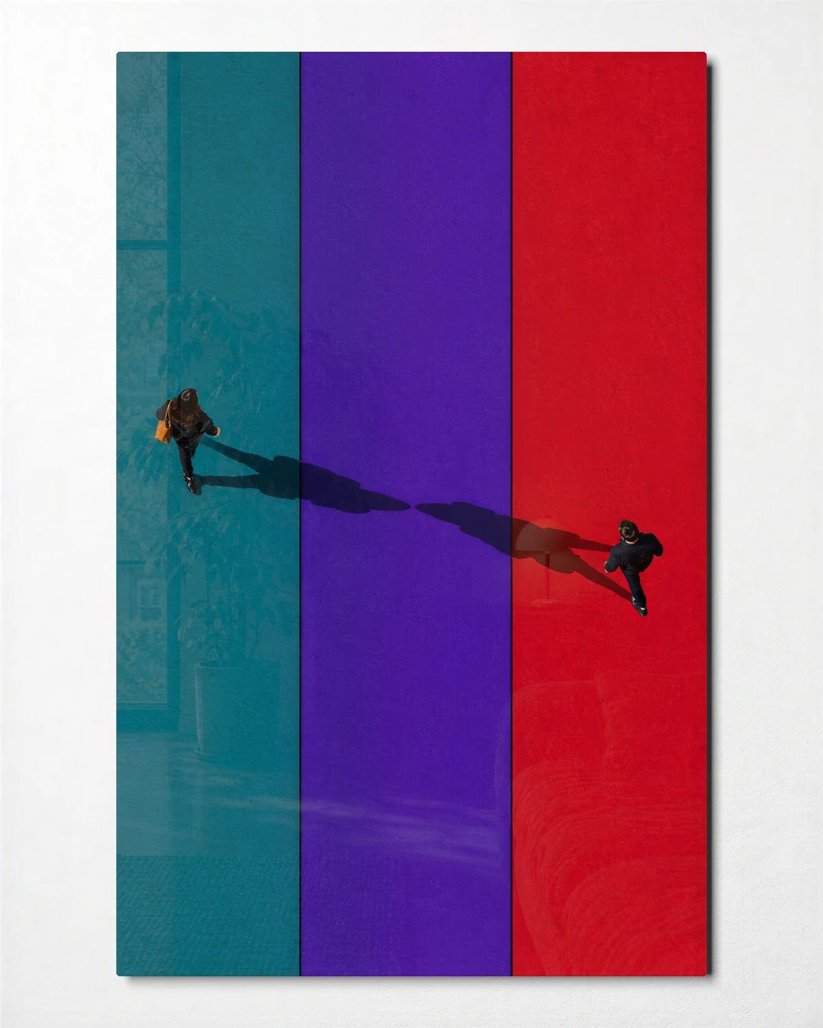 Crossing Colour — front view of glass wall art