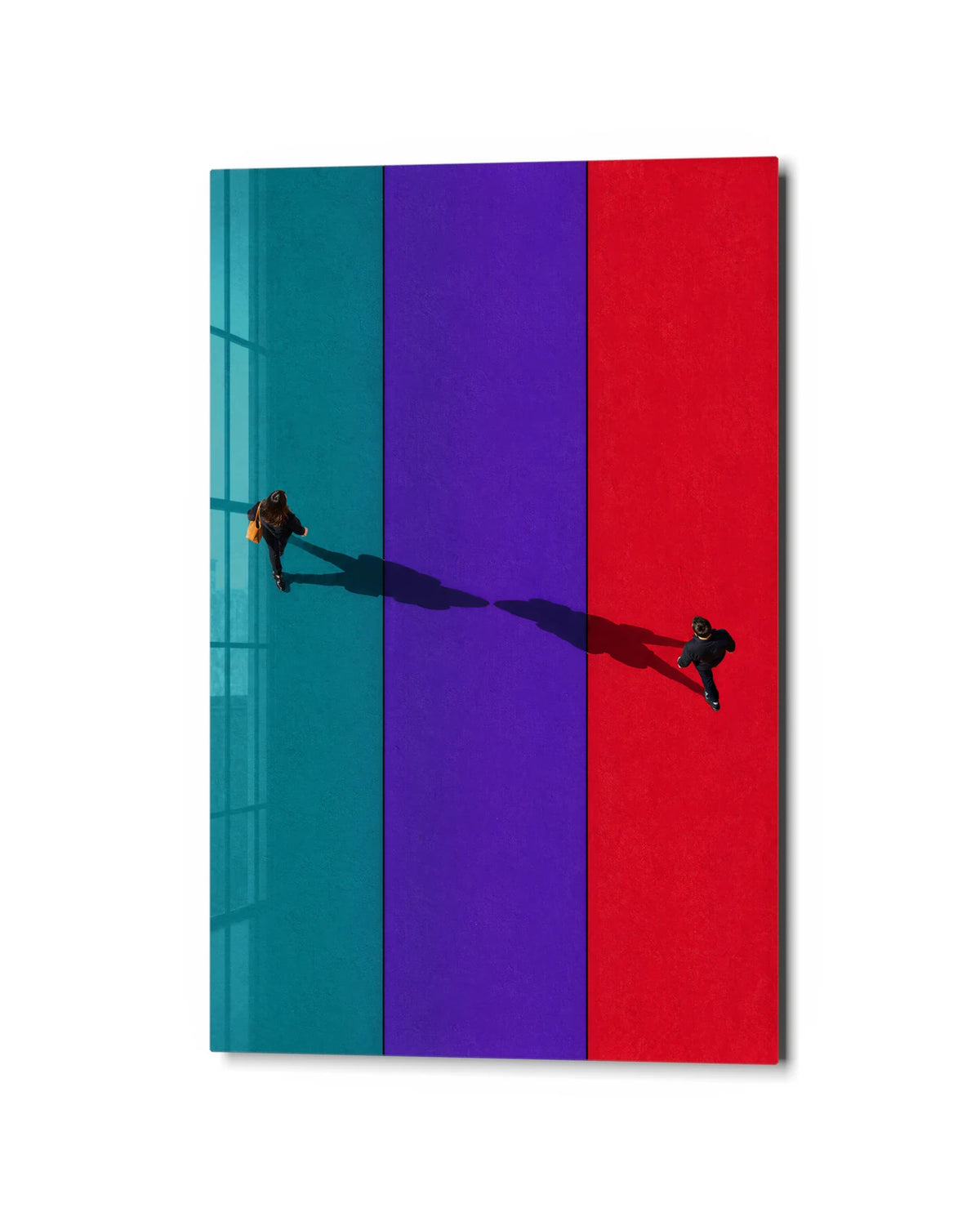 Crossing Colour — studio view of glass wall art