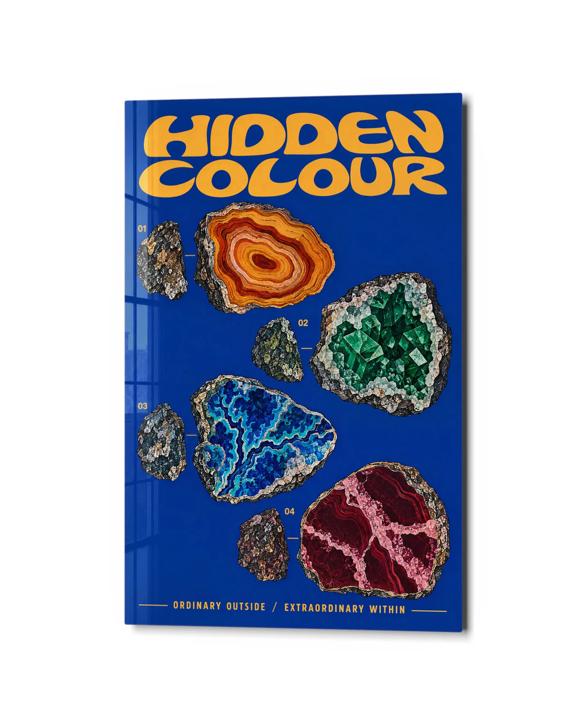 Hidden Colour — studio view of glass wall art